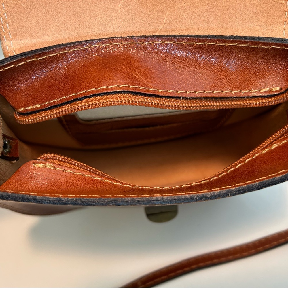 Vera Pelle Small Brown Leather Crossbody Bag Italy - Picture 6 of 12